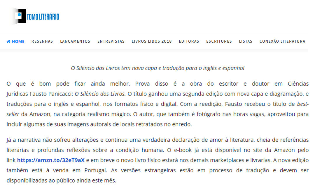 Blog Tomo Literário